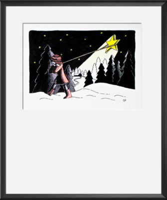 East-Indian ink - Watercolor - Christmasstar - 2014