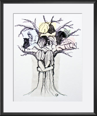East-Indian ink - Watercolor - Family tree - 2014